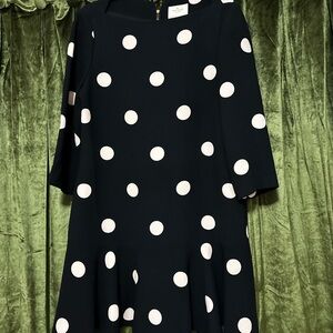 Elegant Black and White Polka Dot Dress